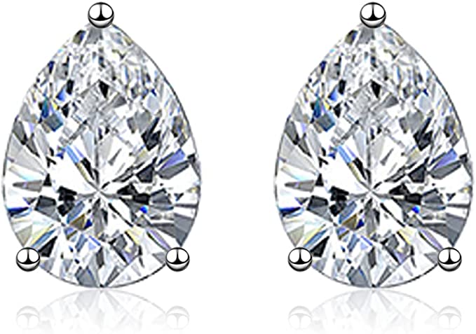 Jasmine - Clear Teardrop Sterling Silver Earrings