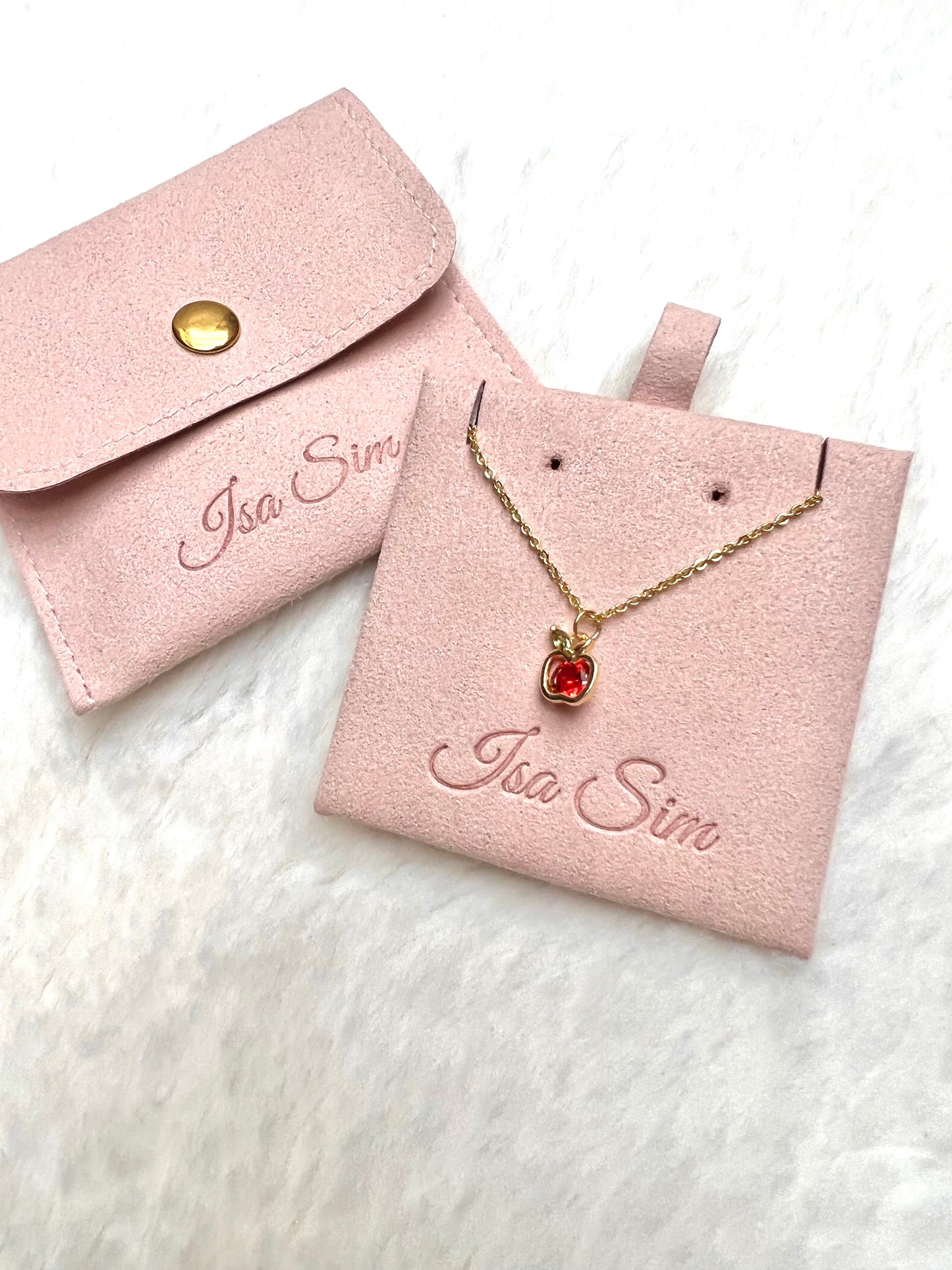 Fruity - 18K Gold Cz Apple Necklace