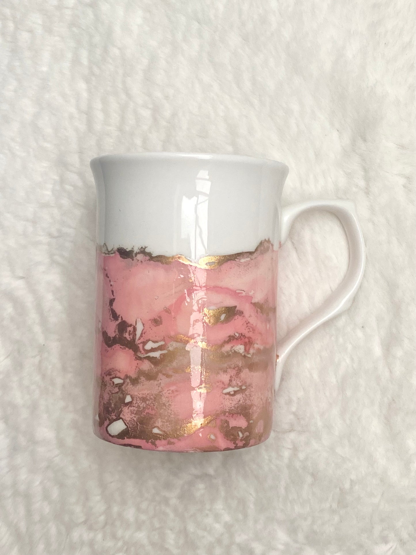 Hand-Painted White Bone China Mug
