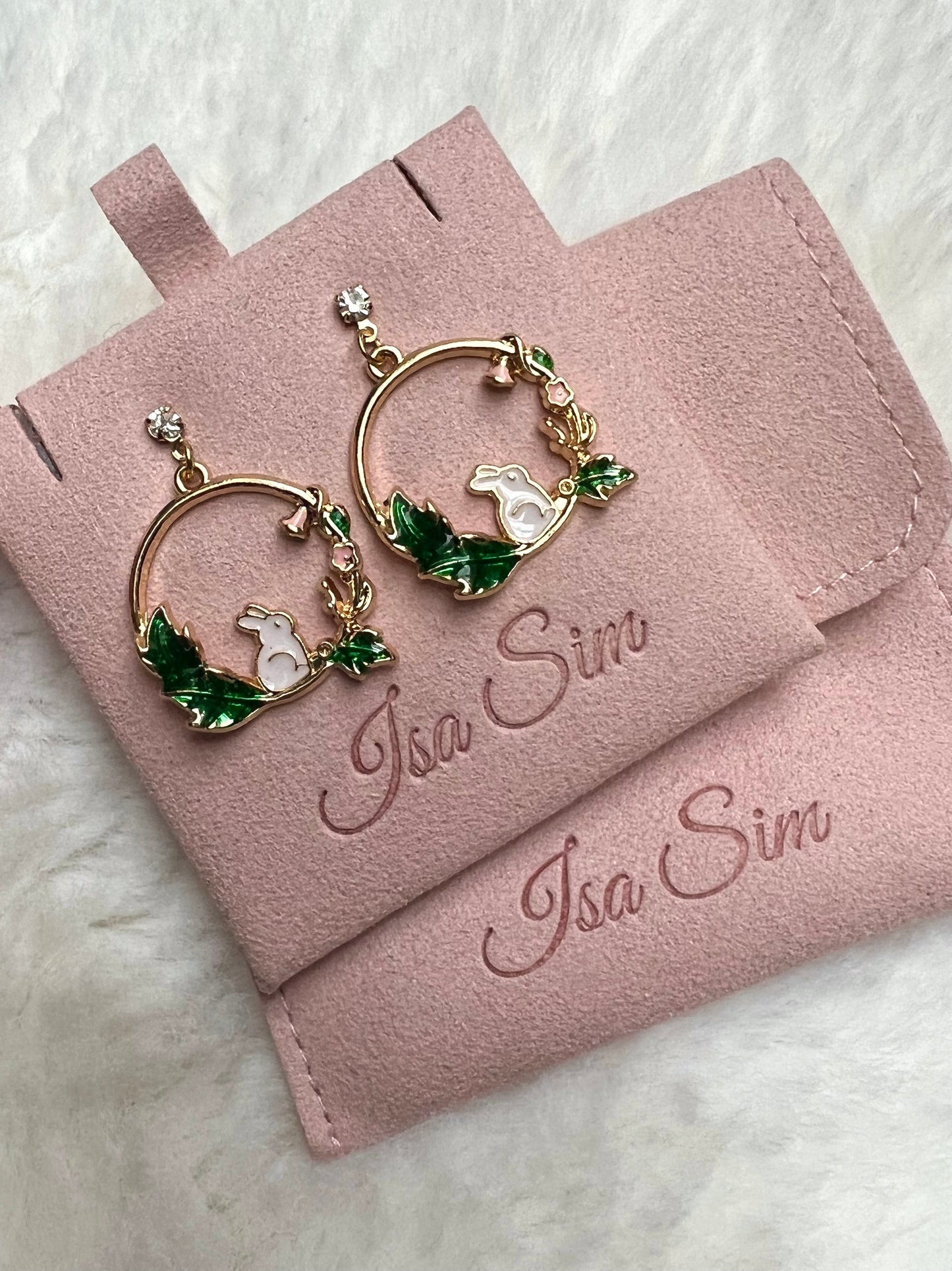 Garden Tales - 18K Gold Flower Rabbit Earrings