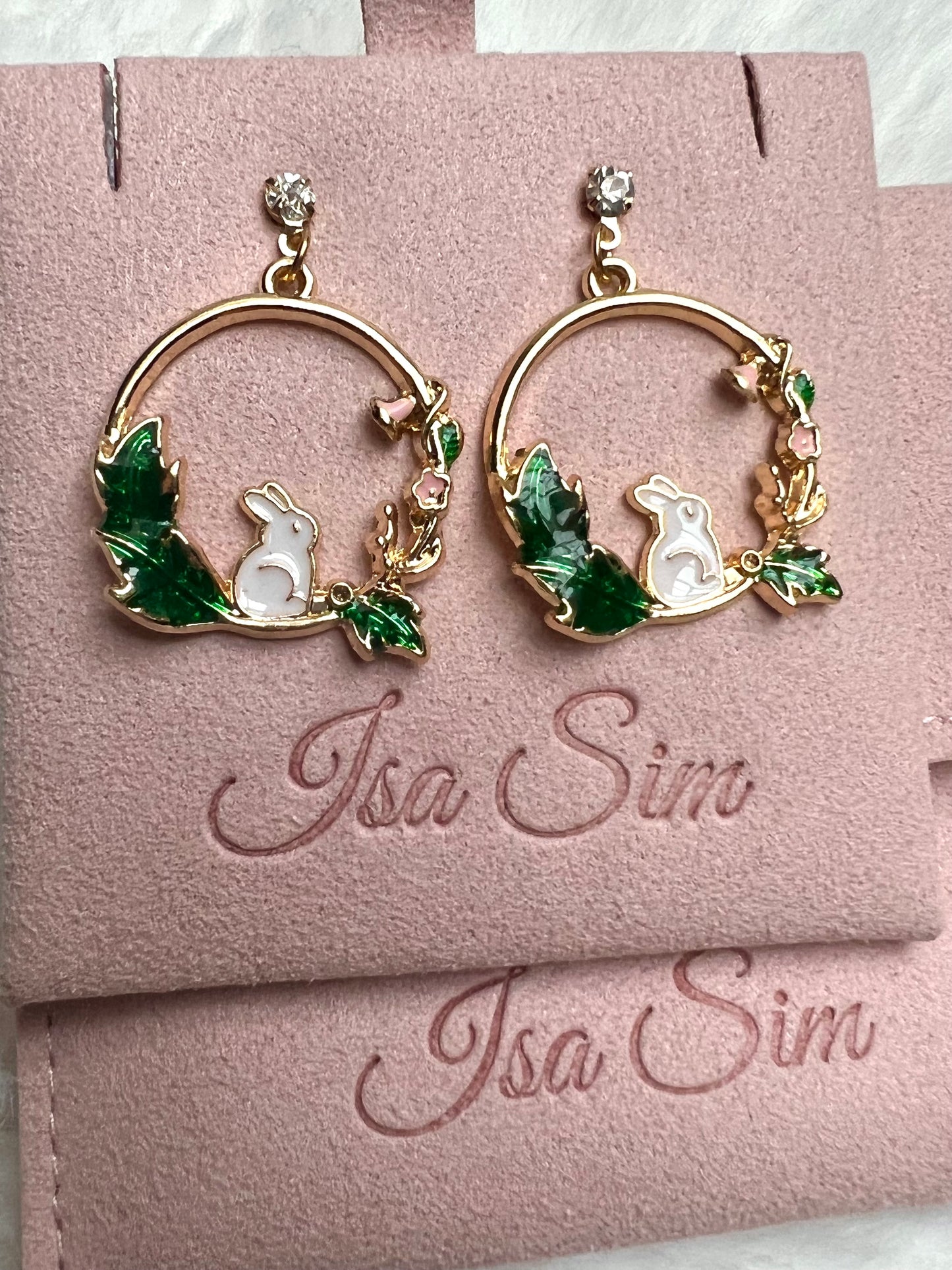 Garden Tales - 18K Gold Flower Rabbit Earrings