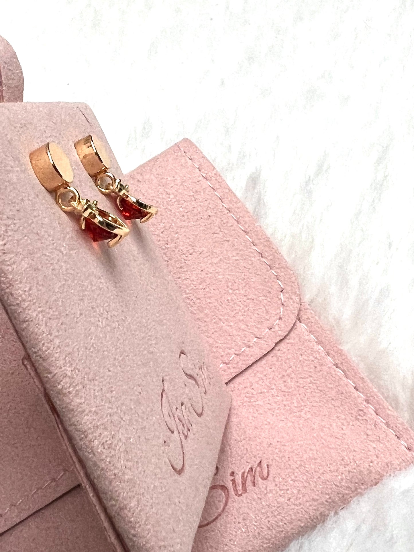Fruity - 18K Gold Cz Apple Earrings