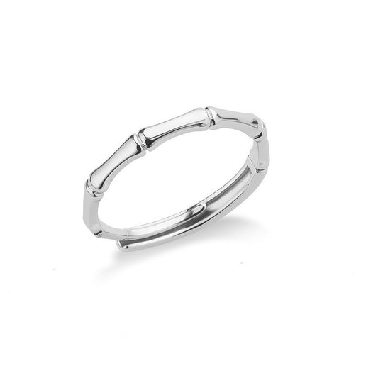 Bamboo - 18K White Gold Adjustable Ring