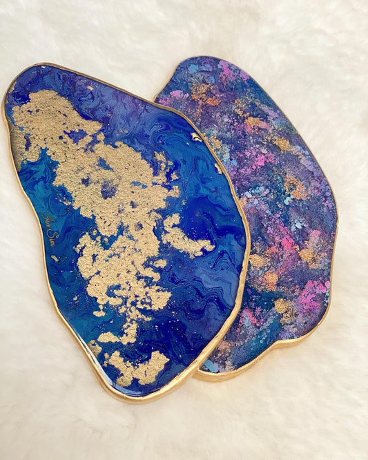 Islands - Resin and Alcohol Ink Coasters Set
