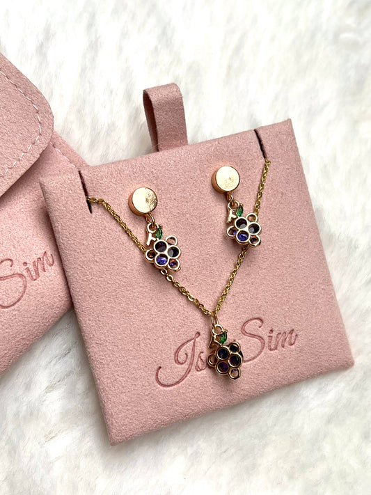 Fruity - 18K Gold Cz Grape Set